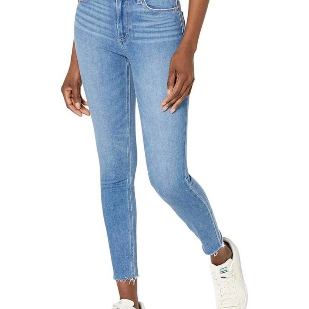 PAIGE Raw Hem Skinny Jeans